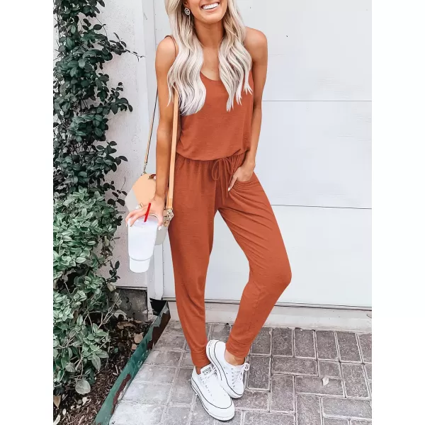 imageANRABESS Womens Causal Tank Jumpsuits Sleeveless Drawstring Elastic Waist Loose Summer Romper Outfits with Pockets01rust