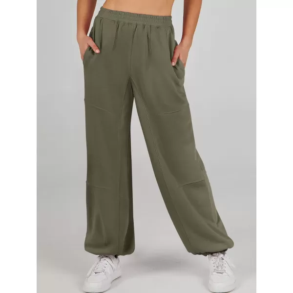 imageANRABESS Womens Cinch Bottom Sweatpants High Waisted Athletic Joggers Sweat PantsArmy Green