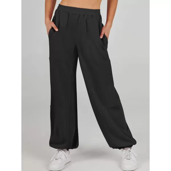 imageANRABESS Womens Cinch Bottom Sweatpants High Waisted Athletic Joggers Sweat PantsBlack