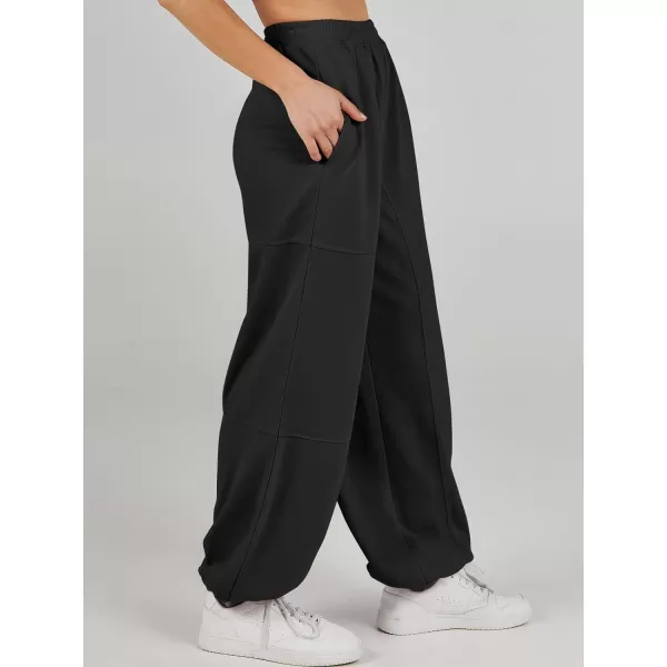 imageANRABESS Womens Cinch Bottom Sweatpants High Waisted Athletic Joggers Sweat PantsBlack