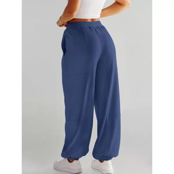 imageANRABESS Womens Cinch Bottom Sweatpants High Waisted Athletic Joggers Sweat PantsBlue