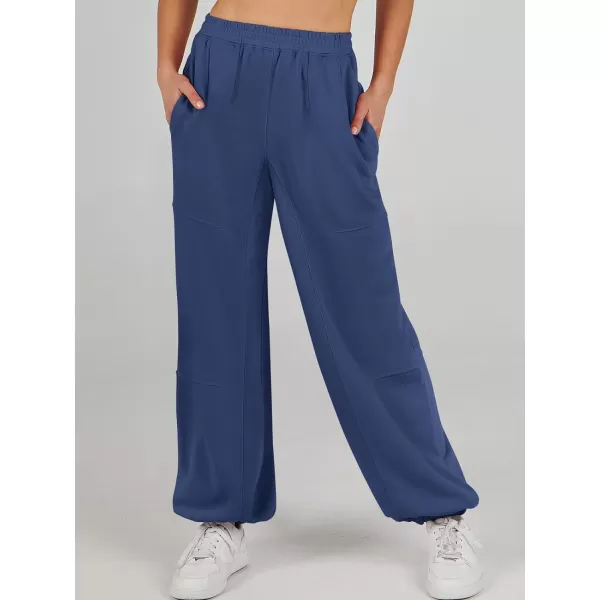 imageANRABESS Womens Cinch Bottom Sweatpants High Waisted Athletic Joggers Sweat PantsBlue