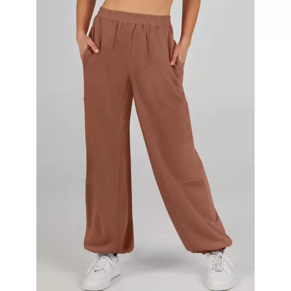 imageANRABESS Womens Cinch Bottom Sweatpants High Waisted Athletic Joggers Sweat PantsCaramel