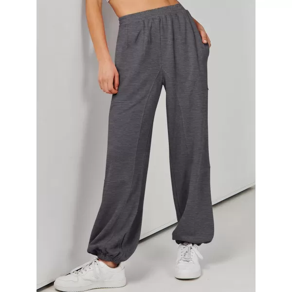 imageANRABESS Womens Cinch Bottom Sweatpants High Waisted Athletic Joggers Sweat PantsDeep Gray