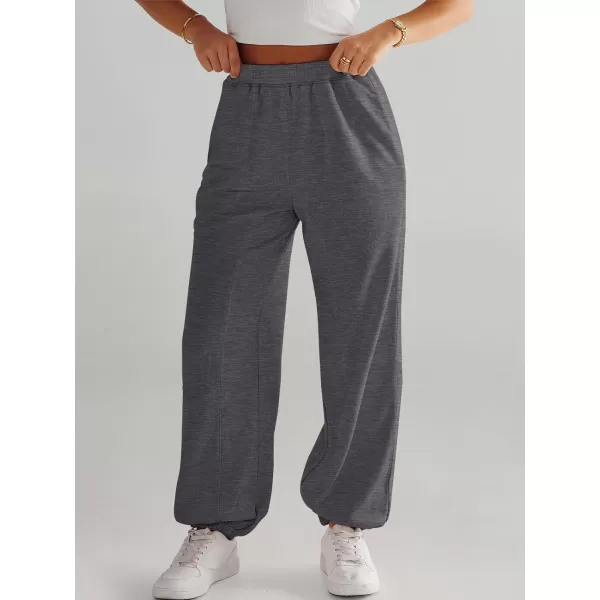imageANRABESS Womens Cinch Bottom Sweatpants High Waisted Athletic Joggers Sweat PantsDeep Gray