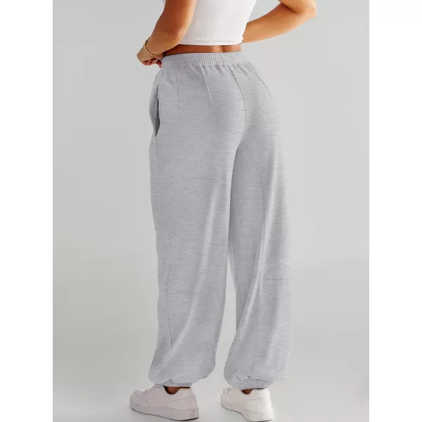 imageANRABESS Womens Cinch Bottom Sweatpants High Waisted Athletic Joggers Sweat PantsGray