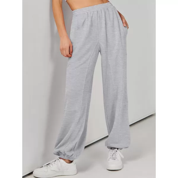 imageANRABESS Womens Cinch Bottom Sweatpants High Waisted Athletic Joggers Sweat PantsGray
