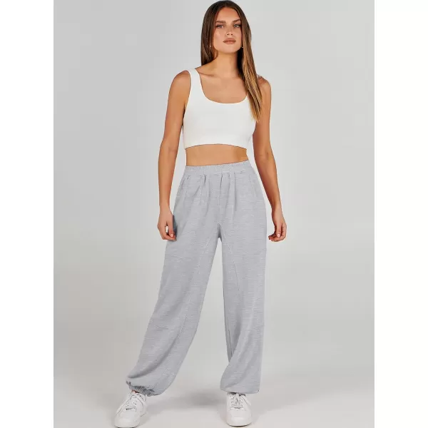imageANRABESS Womens Cinch Bottom Sweatpants High Waisted Athletic Joggers Sweat PantsGray