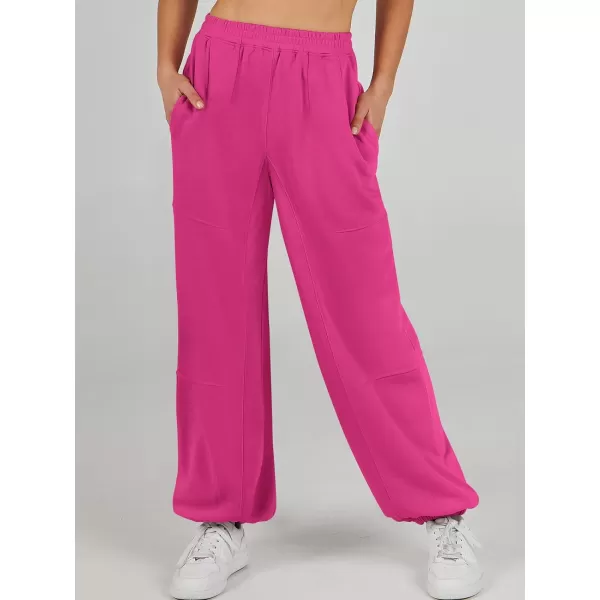 imageANRABESS Womens Cinch Bottom Sweatpants High Waisted Athletic Joggers Sweat PantsHot Pink