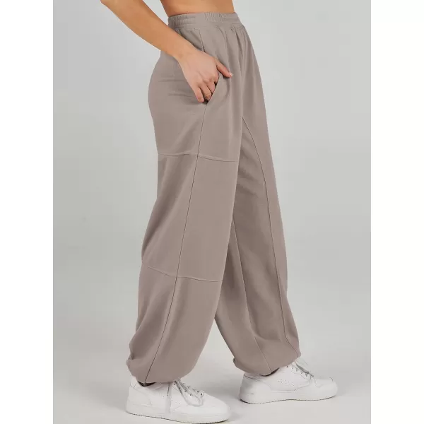 imageANRABESS Womens Cinch Bottom Sweatpants High Waisted Athletic Joggers Sweat PantsKhaki