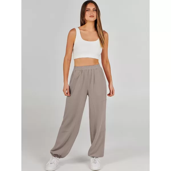 imageANRABESS Womens Cinch Bottom Sweatpants High Waisted Athletic Joggers Sweat PantsKhaki