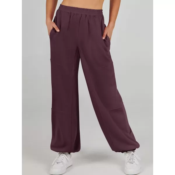 imageANRABESS Womens Cinch Bottom Sweatpants High Waisted Athletic Joggers Sweat PantsRed