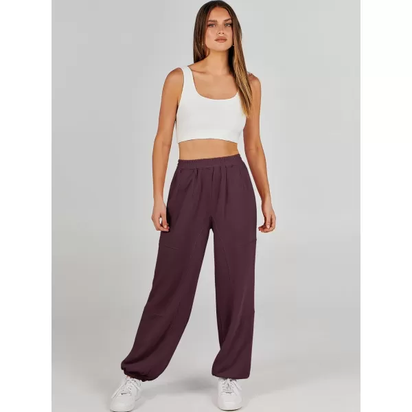 imageANRABESS Womens Cinch Bottom Sweatpants High Waisted Athletic Joggers Sweat PantsRed