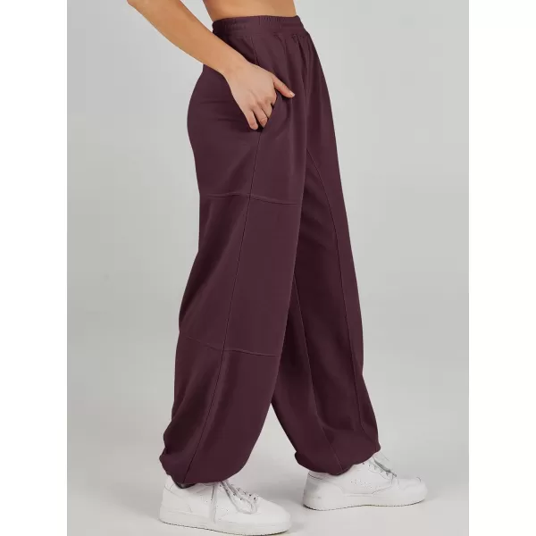 imageANRABESS Womens Cinch Bottom Sweatpants High Waisted Athletic Joggers Sweat PantsRed