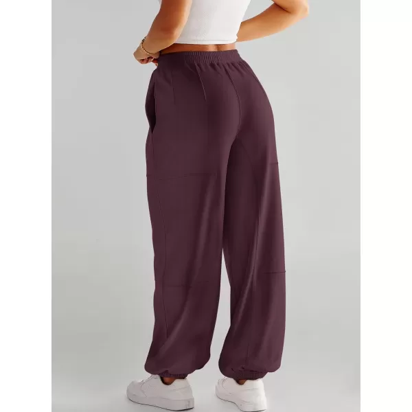 imageANRABESS Womens Cinch Bottom Sweatpants High Waisted Athletic Joggers Sweat PantsRed