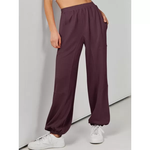 imageANRABESS Womens Cinch Bottom Sweatpants High Waisted Athletic Joggers Sweat PantsRed