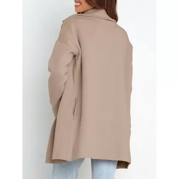 imageANRABESS Womens Coatigan Jacket Long Sleeve Open Front Cardigan Coat Chunky Lapel Blazer Sweater for Winter FallApricot