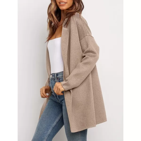 imageANRABESS Womens Coatigan Jacket Long Sleeve Open Front Cardigan Coat Chunky Lapel Blazer Sweater for Winter FallApricot
