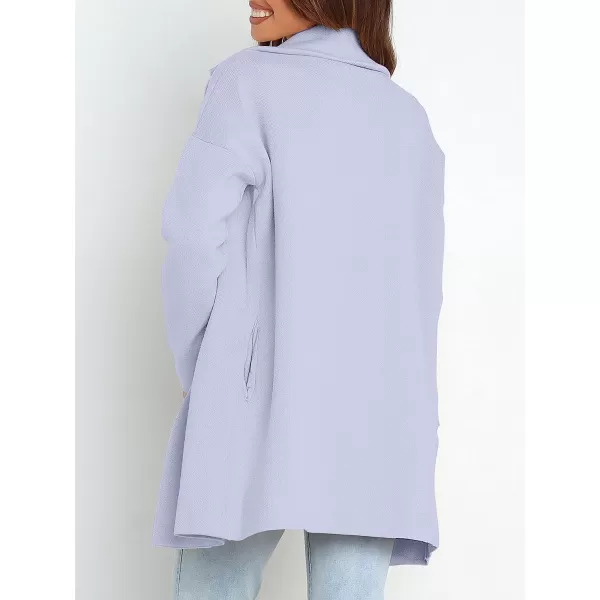 imageANRABESS Womens Coatigan Jacket Long Sleeve Open Front Cardigan Coat Chunky Lapel Blazer Sweater for Winter FallBlue