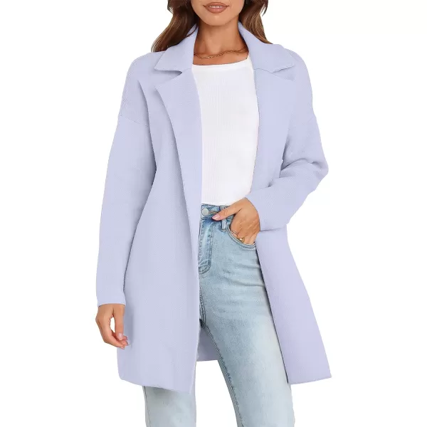imageANRABESS Womens Coatigan Jacket Long Sleeve Open Front Cardigan Coat Chunky Lapel Blazer Sweater for Winter FallBlue