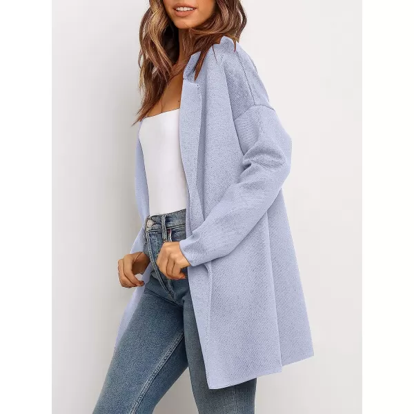 imageANRABESS Womens Coatigan Jacket Long Sleeve Open Front Cardigan Coat Chunky Lapel Blazer Sweater for Winter FallBlue