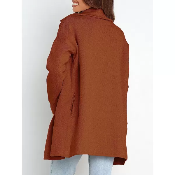 imageANRABESS Womens Coatigan Jacket Long Sleeve Open Front Cardigan Coat Chunky Lapel Blazer Sweater for Winter FallCaramel