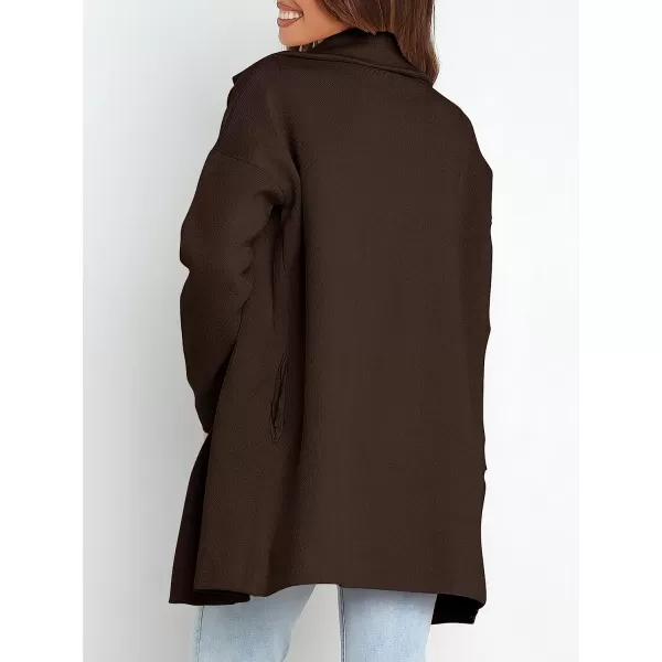 imageANRABESS Womens Coatigan Jacket Long Sleeve Open Front Cardigan Coat Chunky Lapel Blazer Sweater for Winter FallCoffee