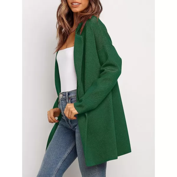 imageANRABESS Womens Coatigan Jacket Long Sleeve Open Front Cardigan Coat Chunky Lapel Blazer Sweater for Winter FallDeep Green