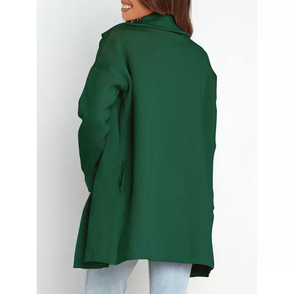 imageANRABESS Womens Coatigan Jacket Long Sleeve Open Front Cardigan Coat Chunky Lapel Blazer Sweater for Winter FallDeep Green