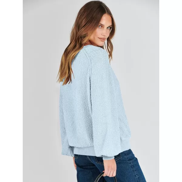 imageANRABESS Womens Crewneck Batwing Long Sleeve Sweater 2023 Fall Oversized Popcorn Knit Pullover Sweater Top06blue