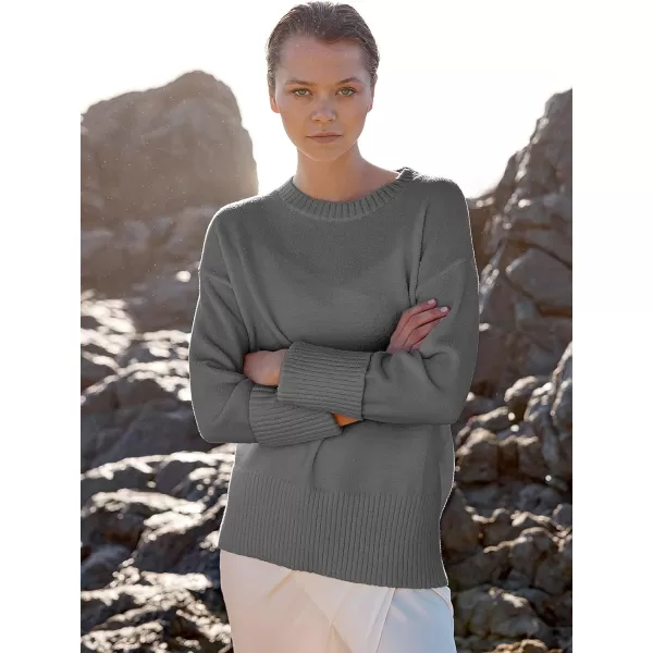 imageANRABESS Womens Crewneck Long Sleeve Oversized Fuzzy Knit Chunky Warm Pullover Sweater TopDark Gray