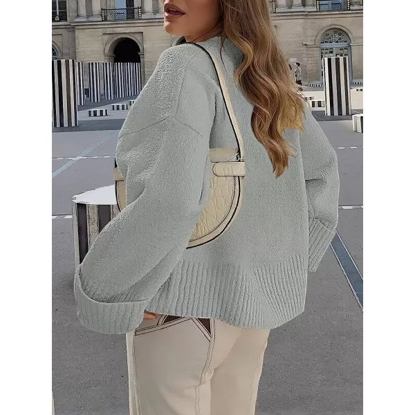 imageANRABESS Womens Crewneck Long Sleeve Oversized Fuzzy Knit Chunky Warm Pullover Sweater TopGray