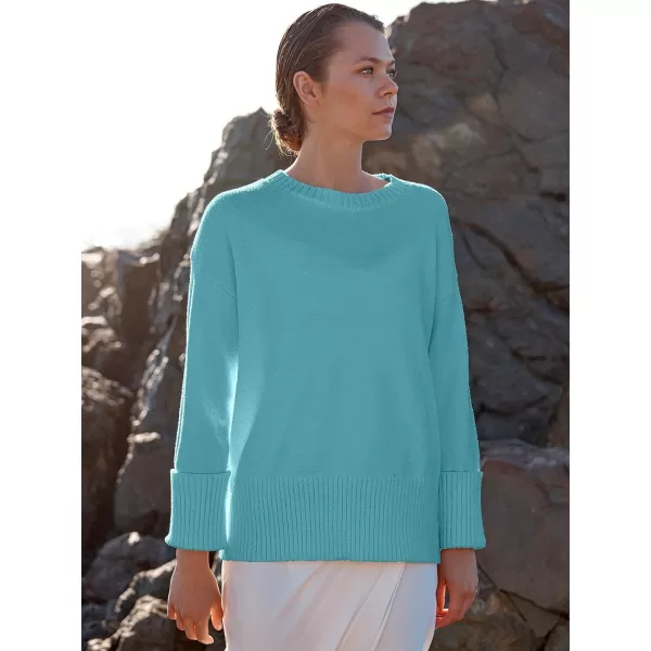 imageANRABESS Womens Crewneck Long Sleeve Oversized Fuzzy Knit Chunky Warm Pullover Sweater TopLake
