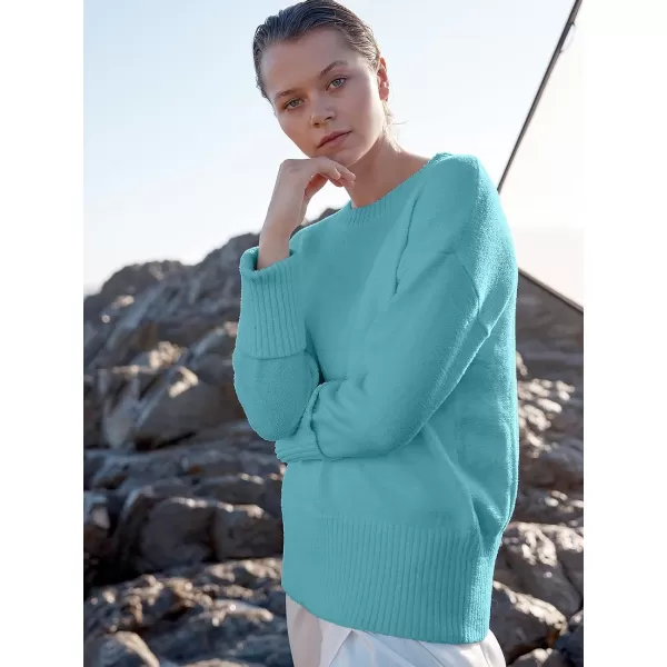 imageANRABESS Womens Crewneck Long Sleeve Oversized Fuzzy Knit Chunky Warm Pullover Sweater TopLake