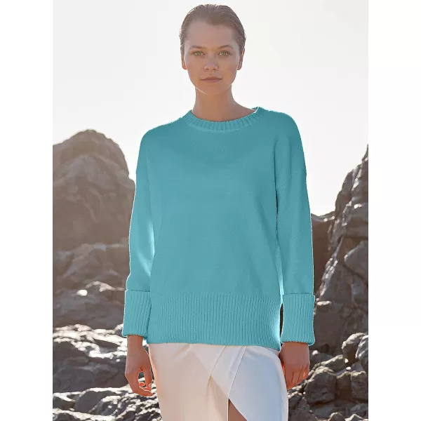 imageANRABESS Womens Crewneck Long Sleeve Oversized Fuzzy Knit Chunky Warm Pullover Sweater TopLake