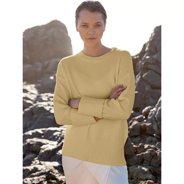 imageANRABESS Womens Crewneck Long Sleeve Oversized Fuzzy Knit Chunky Warm Pullover Sweater TopLight Khaki
