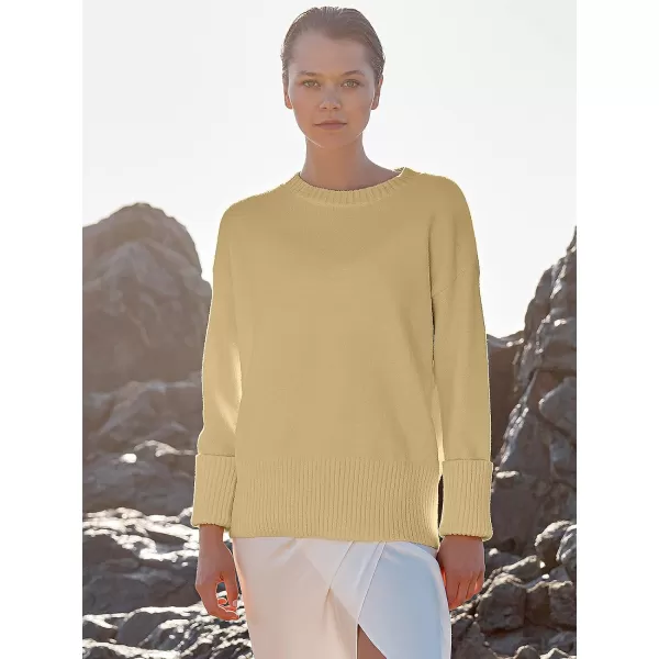 imageANRABESS Womens Crewneck Long Sleeve Oversized Fuzzy Knit Chunky Warm Pullover Sweater TopLight Khaki