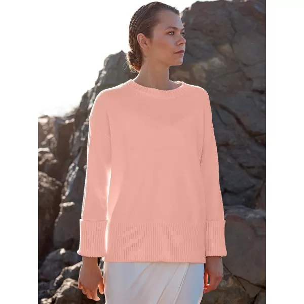 imageANRABESS Womens Crewneck Long Sleeve Oversized Fuzzy Knit Chunky Warm Pullover Sweater TopPink
