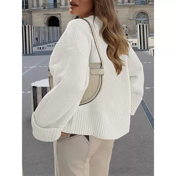 imageANRABESS Womens Crewneck Long Sleeve Oversized Fuzzy Knit Chunky Warm Pullover Sweater TopWhite