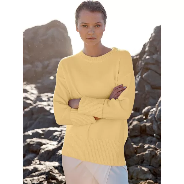 imageANRABESS Womens Crewneck Long Sleeve Oversized Fuzzy Knit Chunky Warm Pullover Sweater TopYellow