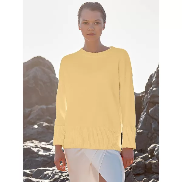 imageANRABESS Womens Crewneck Long Sleeve Oversized Fuzzy Knit Chunky Warm Pullover Sweater TopYellow