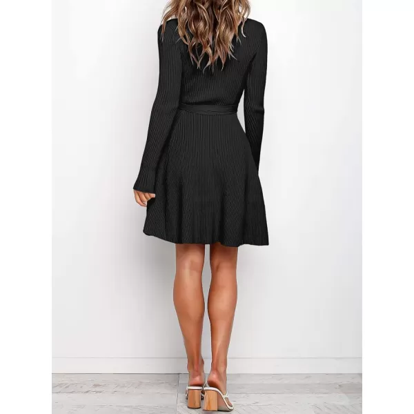 imageANRABESS Womens Crewneck Long Sleeve Tie Waist ALine Swing Bodycon Short Dress Casual Solid Ribbed Knit Sweater DressANRABESS Womens Crewneck Long Sleeve Tie Waist ALine Swing Bodycon Short Dress Casual Solid Ribbed Knit Sweater Dress