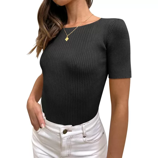 imageANRABESS Womens Crewneck Short Sleeve Tops Ribbed Knit Slim Fit T Shirts 2024 Summer Casual Basic Solid Tee TopBlack