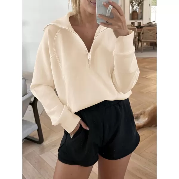 imageANRABESS Womens Cropped Half Zip Sweatshirts Long Sleeve Workout Pullover Teen Girls Athletic ClothesApricot