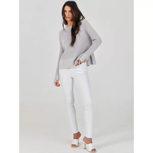 imageANRABESS Womens Cropped Waffle Knit Sweater 2023 Fall Crewneck Long Sleeve Casual Side Zipper Pullover Jumper with ThumbholesGray