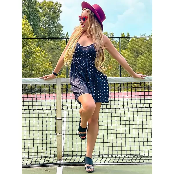 imageANRABESS Womens Deep V Neck Spaghetti Strap Beach Sexy Romper Shorts Jumpsuit with Pockets06polka Dot Black