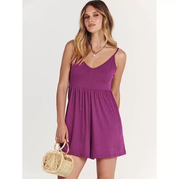 imageANRABESS Womens Deep V Neck Spaghetti Strap Beach Sexy Romper Shorts Jumpsuit with Pockets09purple