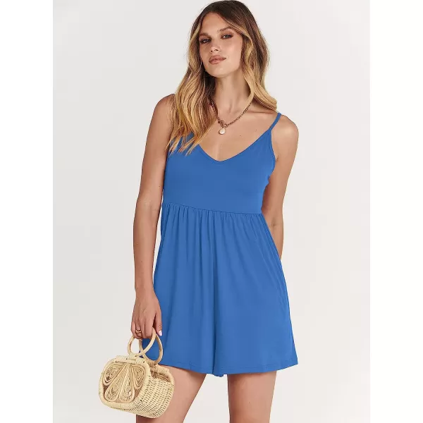 imageANRABESS Womens Deep V Neck Spaghetti Strap Beach Sexy Romper Shorts Jumpsuit with Pockets11blue