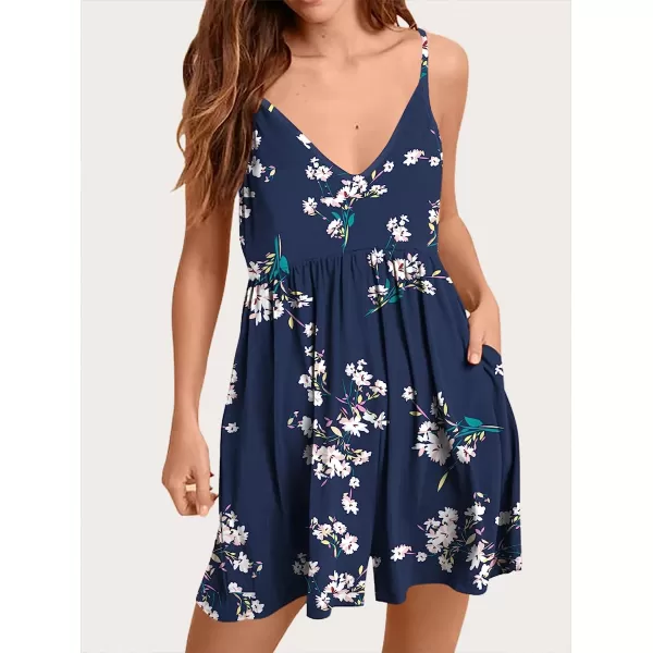 imageANRABESS Womens Deep V Neck Spaghetti Strap Beach Sexy Romper Shorts Jumpsuit with Pockets17blue Floral