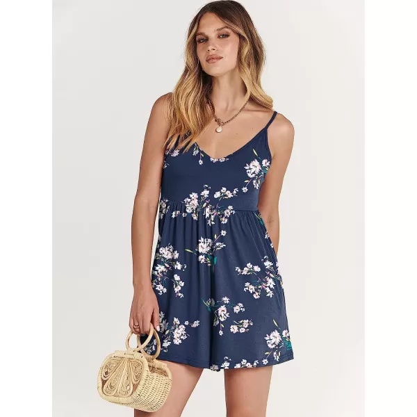 imageANRABESS Womens Deep V Neck Spaghetti Strap Beach Sexy Romper Shorts Jumpsuit with Pockets17blue Floral